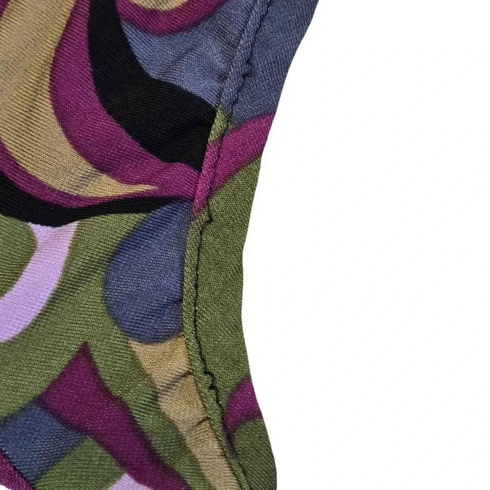 VTG y2k funky print babydoll mini dress / SM / B WEAR, retro, groovy, 70s, 2000s - Picture 9 of 9